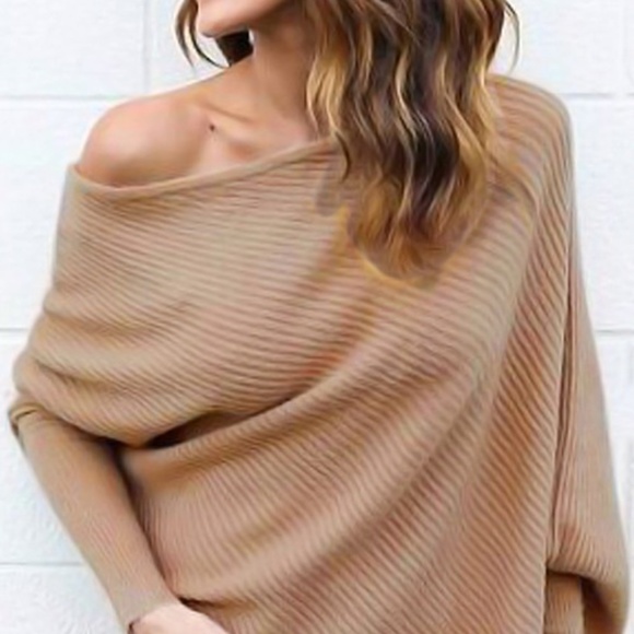 HOST PICK Beautiful Tan Bat Sleeve Sweater - Picture 1 of 6